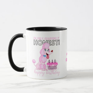 Darling Pink Poodle Hund Mamas Funny Birthday Tasse