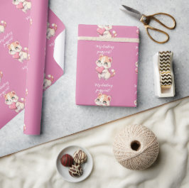 Darling pussy cat Einladung Geschenkpapier