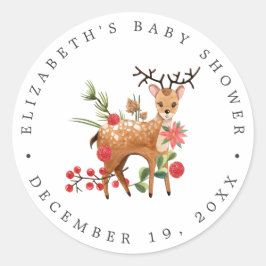 Darling Reindeer | Christmas Baby Dusche Gefallen Runder Aufkleber