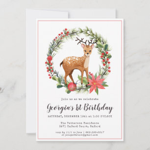 Darling Reindeer   Invitation de fête d'anniversai