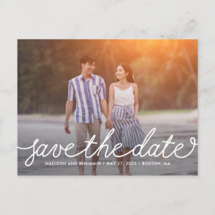 Darling Script EDITABLE COLOR Save the Date Postkarte