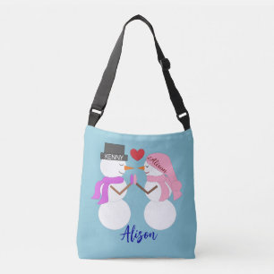 Darling Snowpeople in Liebe: Light Blue Tragetaschen Mit Langen Trägern