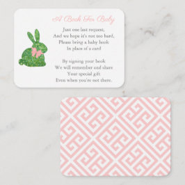 Darling Topiary Bunny holt ein Buch für Baby Girl Begleitkarte