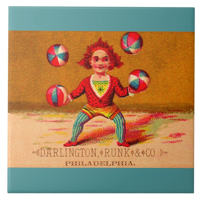 Darlington, Runk & Co., viktorianischer Kartenjong Fliese (Vorderseite)
