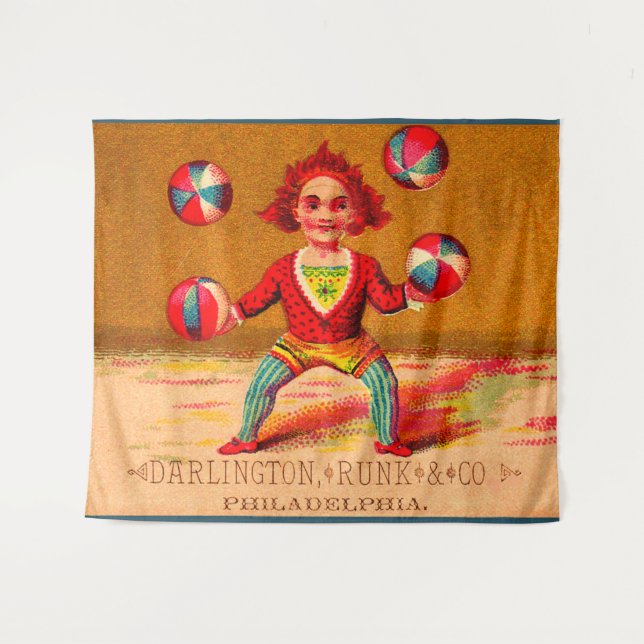 Darlington, Runk & Co., viktorianischer Kartenjong Wandteppich (Vorderseite (Horizontal))