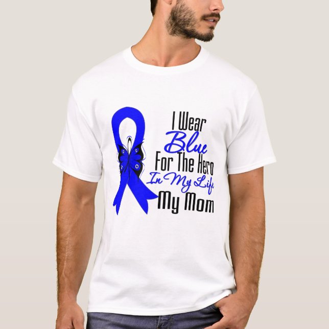 Darmkrebs-Band-Held meine Mamma T-Shirt (Vorderseite)
