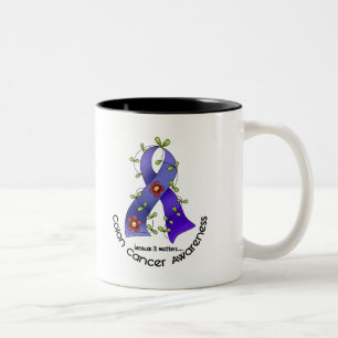 Darmkrebs-Bewusstsein BLUMEN-BAND 1 Zweifarbige Tasse
