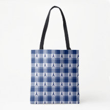Darmkrebs-Bewusstsein Karo-Tasche, Dunkelblau