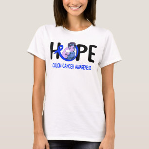 Darmkrebs-Krieger hoffen blaues Band T-Shirt