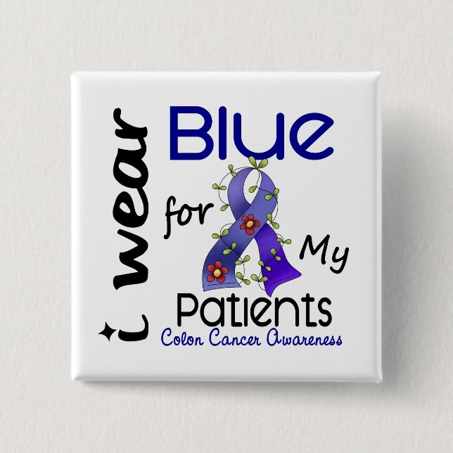 Darmkrebs trage ich Blau für meine Patienten 43 Button (Vorderseite)
