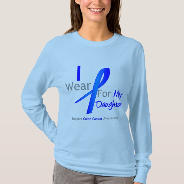 Darmkrebs trage ich Blau für meine Tochter T-Shirt (Vorderseite)