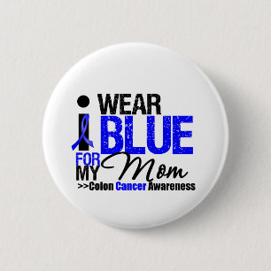 Darmkrebs trage ich blaues Band für meine Mamma Button