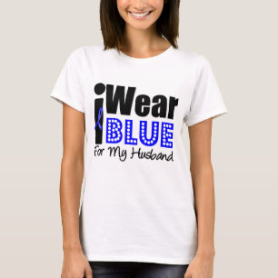 Darmkrebs trage ich blaues Band für meinen Eheman T-Shirt