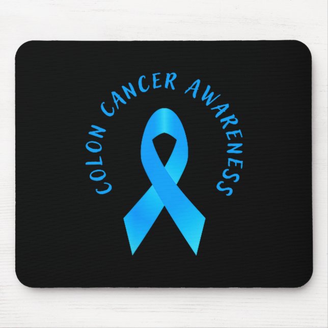 Darmkrebsbewusstsein Blau März Herz Mousepad (Vorne)