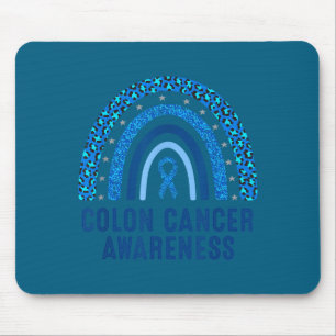 Darmkrebsbewusstsein Blaues Band Kunstwerk Mousepad