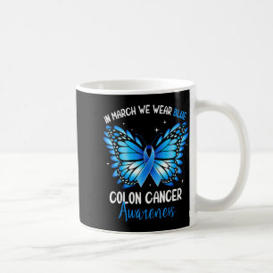 Darmkrebsbewusstsein für den blauen Schmetterling Kaffeetasse