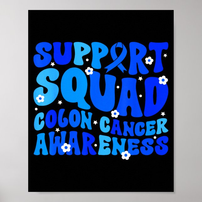 Darmkrebsbewusstsein Unterstützerteam Blau Poster (Vorne)