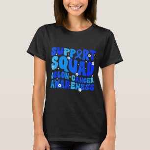 Darmkrebsbewusstsein Unterstützerteam Blau T-Shirt