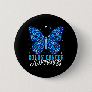 Darmkrebsmonat Überlebender Schmetterling Button