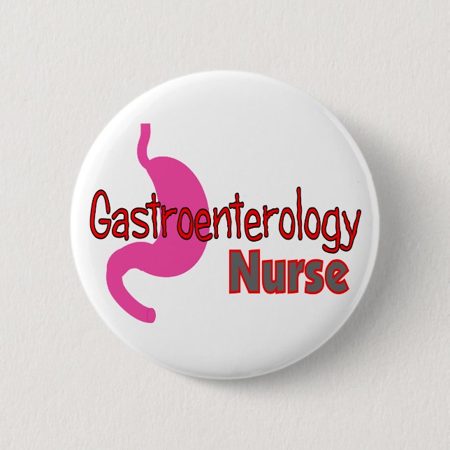 Darmleiden KRANKENSCHWESTER einzigartiger Magen Button (Vorderseite)