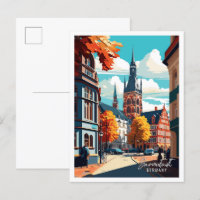 Darmstadt Deutschland Vintage Reise Illustration