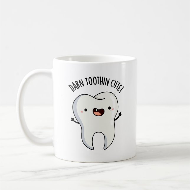 Darn Tooth-in Niedlich Funny Tooth Pun Kaffeetasse (Links)