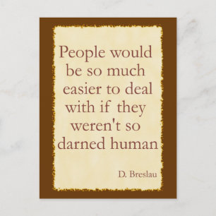 Darned Human Postcard Postkarte