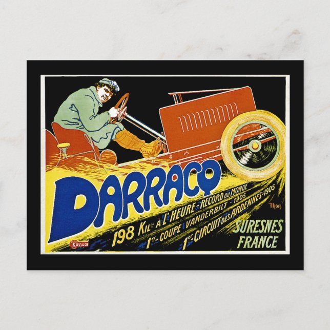 Darraco Vintag Race Car - Suresnes Frankreich Postkarte (Vorderseite)