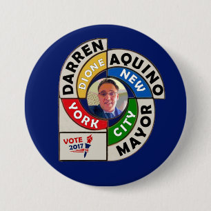 Darren Dione Aquino für NYC Bürgermeister 2017 Button