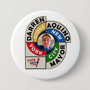 Darren Dione Aquino für NYC Mayor 2017 Button
