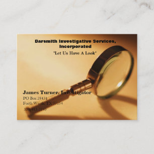 Darsmith Untersuchungs-Dienstleistungen, Visitenkarte