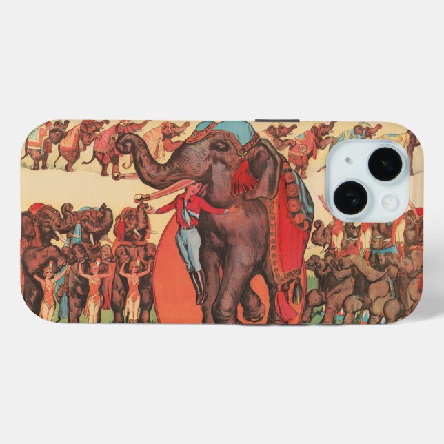 Darstellende Elefanten mit Frauen und Trainer. Case-Mate iPhone Hülle (Rückseite (Horizontal))