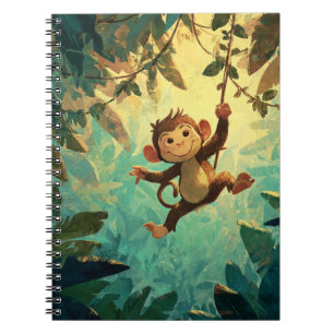 Darstellende Illustration des spielerischen Jungle Notizblock