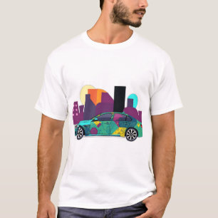 Darstellung abstrakt geometrischer Fahrzeuge T-Shirt