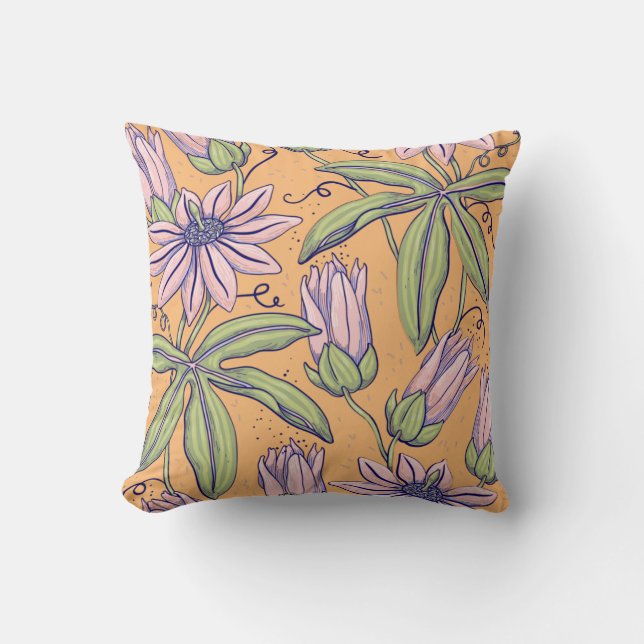 Darstellung der Aquarellbilder in der Blume Kissen (Vorderseite)