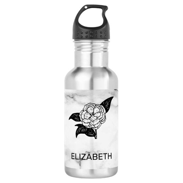 Darstellung der Blume Edelstahlflasche (Vorderseite)
