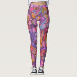 Darstellung der botanischen Blume im Lila Muster Leggings<br><div class="desc">Treten Sie ein in die stilvolle Atmosphäre dieser bunten Pop Art Pattern Leggings.</div>
