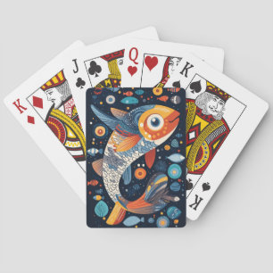 Darstellung der geometrischen Fische Spielkarten