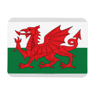 Darstellung der Nationalflagge von Wales, mit rote Magnet