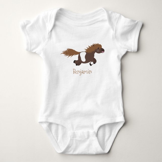 Darstellung der Pony-Cartoon in Shetland-niedlich Baby Strampler (Vorderseite)