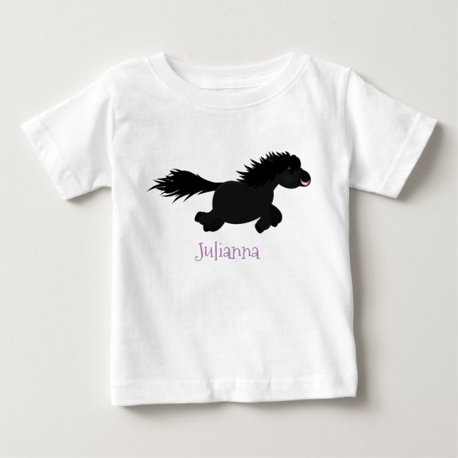 Darstellung der Pony-Cartoon in Shetland-niedlich Baby T-shirt (Vorderseite)