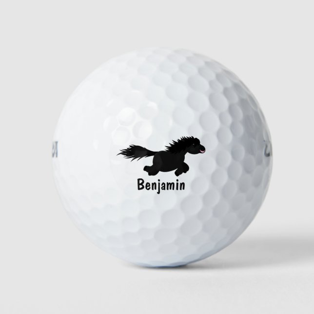 Darstellung der Pony-Cartoon in Shetland-niedlich Golfball (Vorderseite)