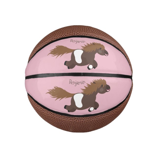 Darstellung der Pony-Cartoon in Shetland-niedlich Mini Basketball (Vorderseite)