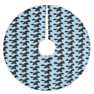Darstellung der Pony-Cartoon in Shetland-niedlich Polyester Weihnachtsbaumdecke