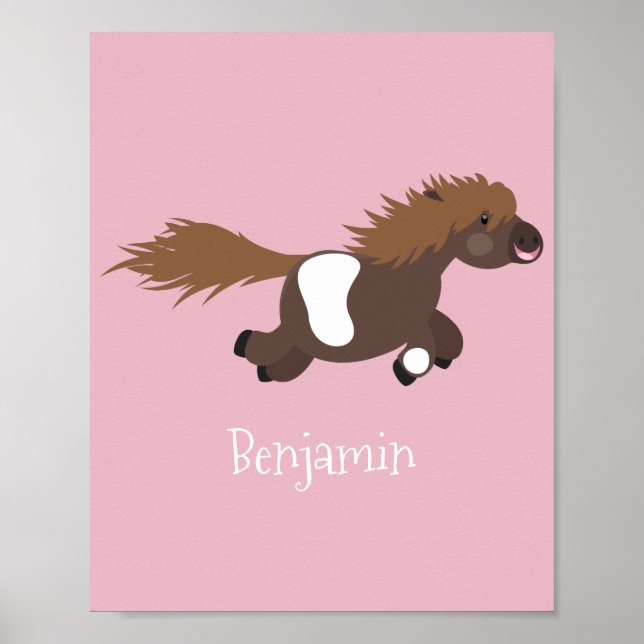 Darstellung der Pony-Cartoon in Shetland-niedlich Poster (Vorne)