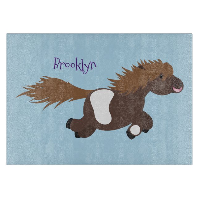 Darstellung der Pony-Cartoon in Shetland-niedlich Schneidebrett (Vorderseite)