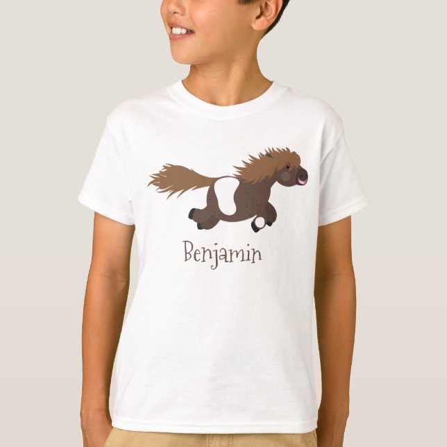 Darstellung der Pony-Cartoon in Shetland-niedlich T-Shirt (Vorderseite)