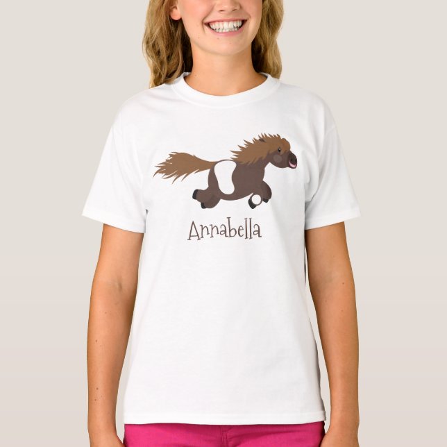 Darstellung der Pony-Cartoon in Shetland-niedlich T-Shirt (Vorderseite)