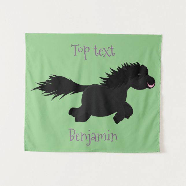 Darstellung der Pony-Cartoon in Shetland-niedlich Wandteppich (Vorderseite (Horizontal))