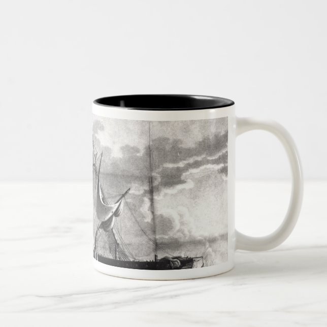 Darstellung der US-Fregatte, Zweifarbige Tasse (Rechts)